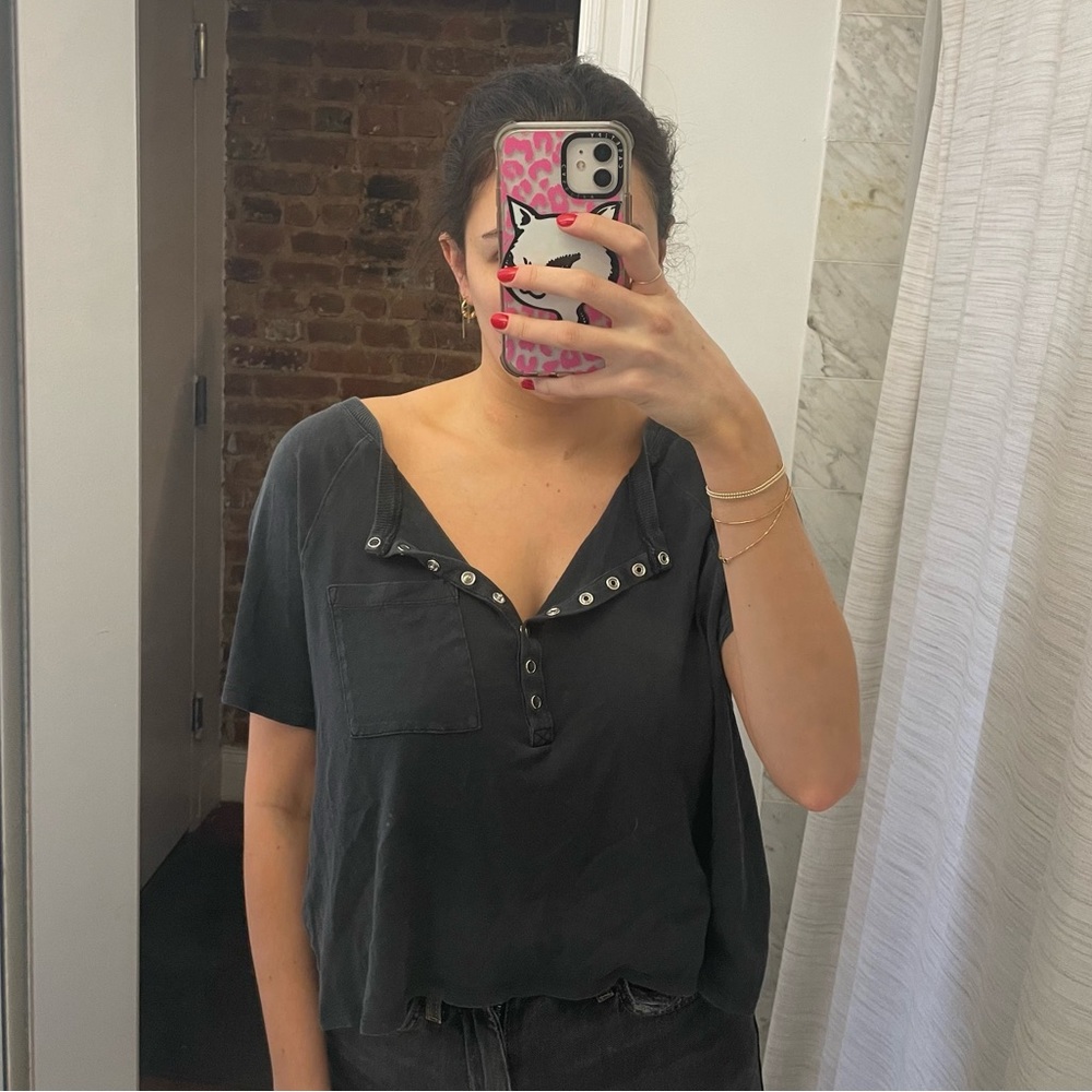 Relaxed Button Up Tee